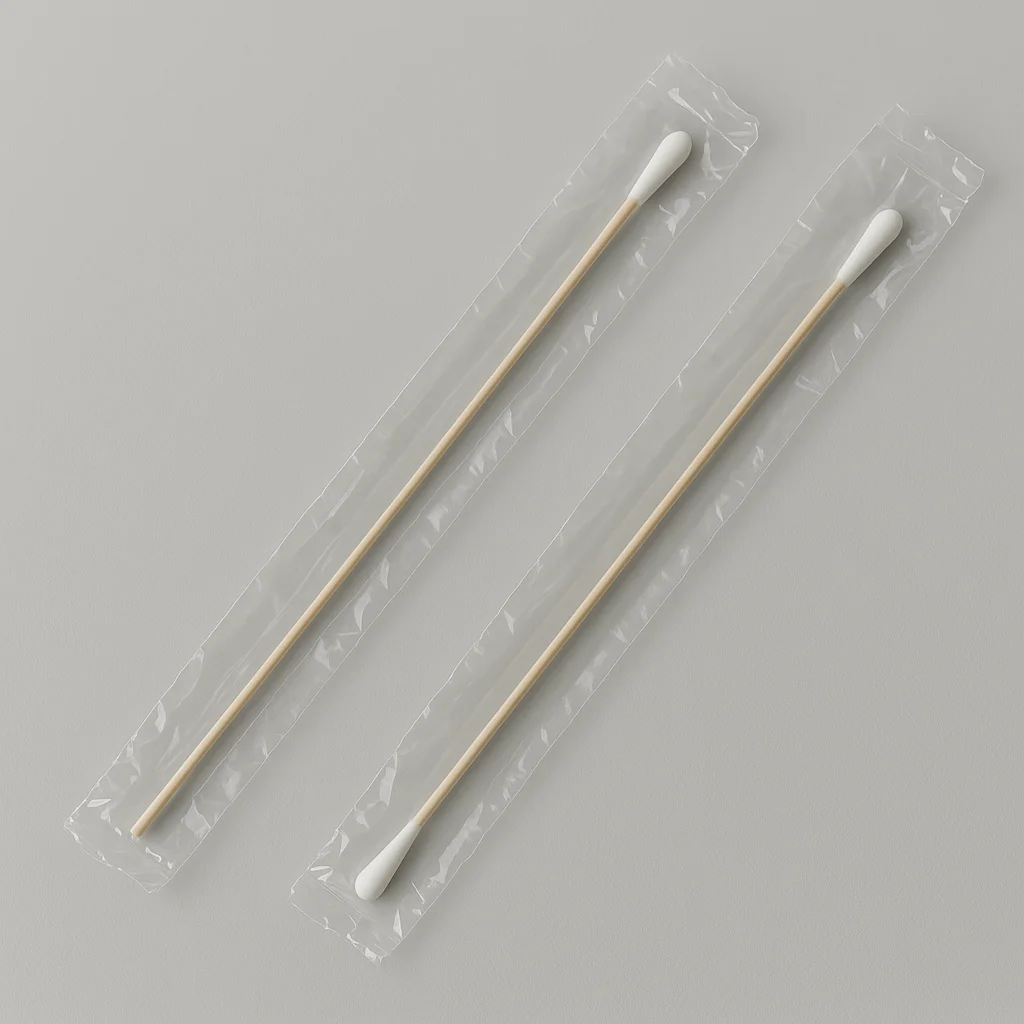 Aplicador com haste de madeira