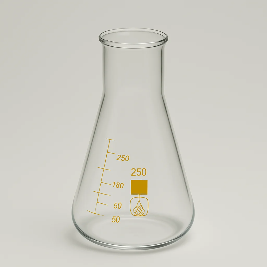 Balão Erlenmeyer de boca larga,estreita ou colo esmerilado