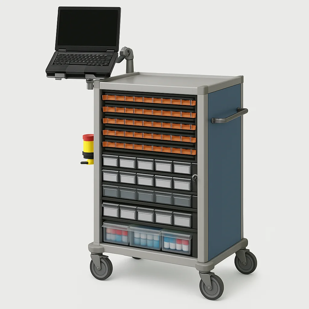 Carro hospitalar em ABS