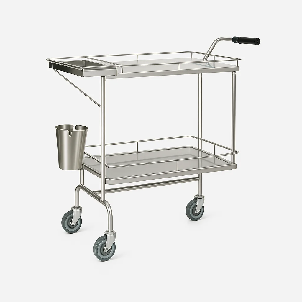 Carro hospitalar em aço inox