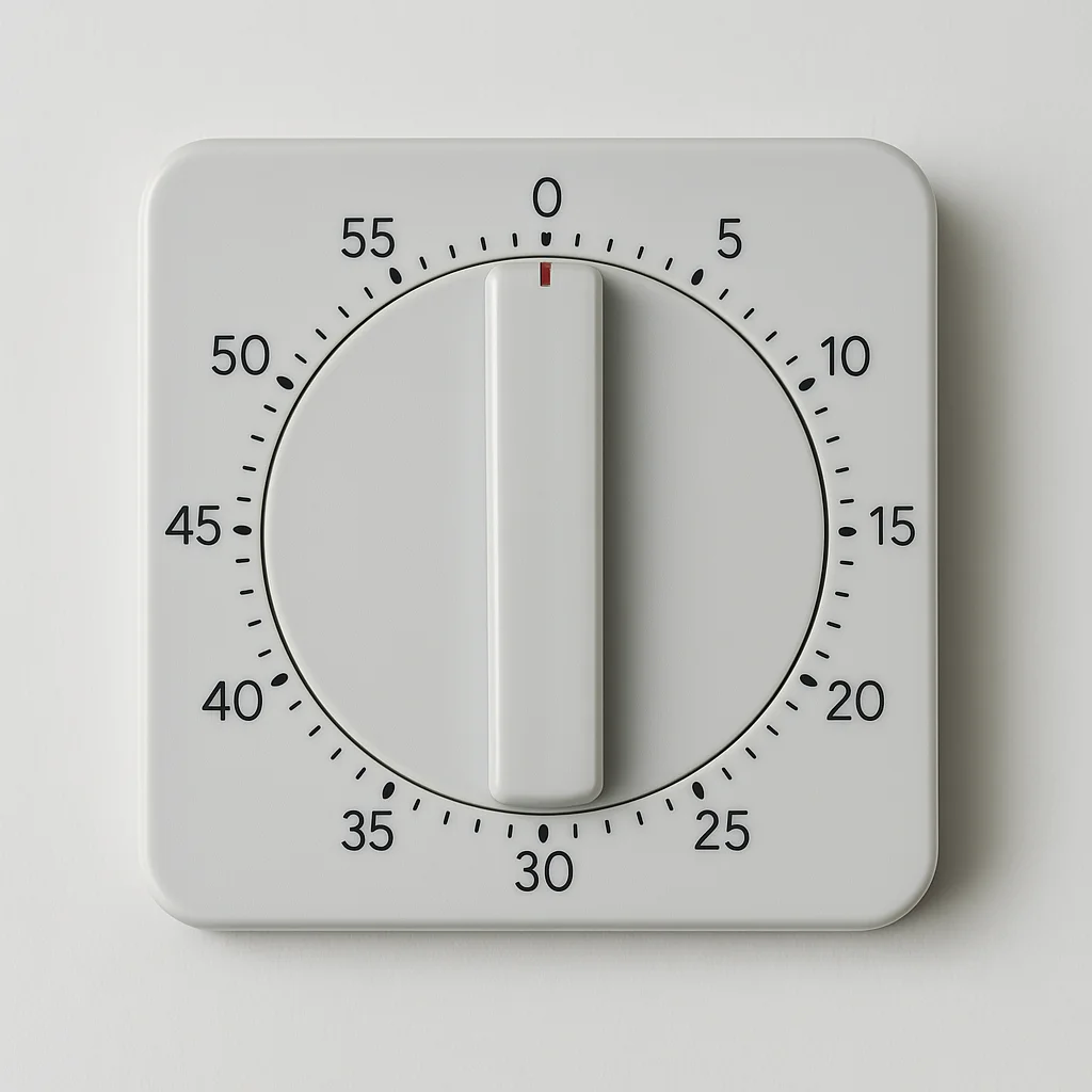Relógio conta minutos de bancada